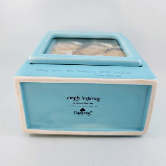 Scripture Photo Vase DaySpring Happy Jeanne Winters Teal Ceramic 2008 Psalm 68:3 - Picture 8 of 10